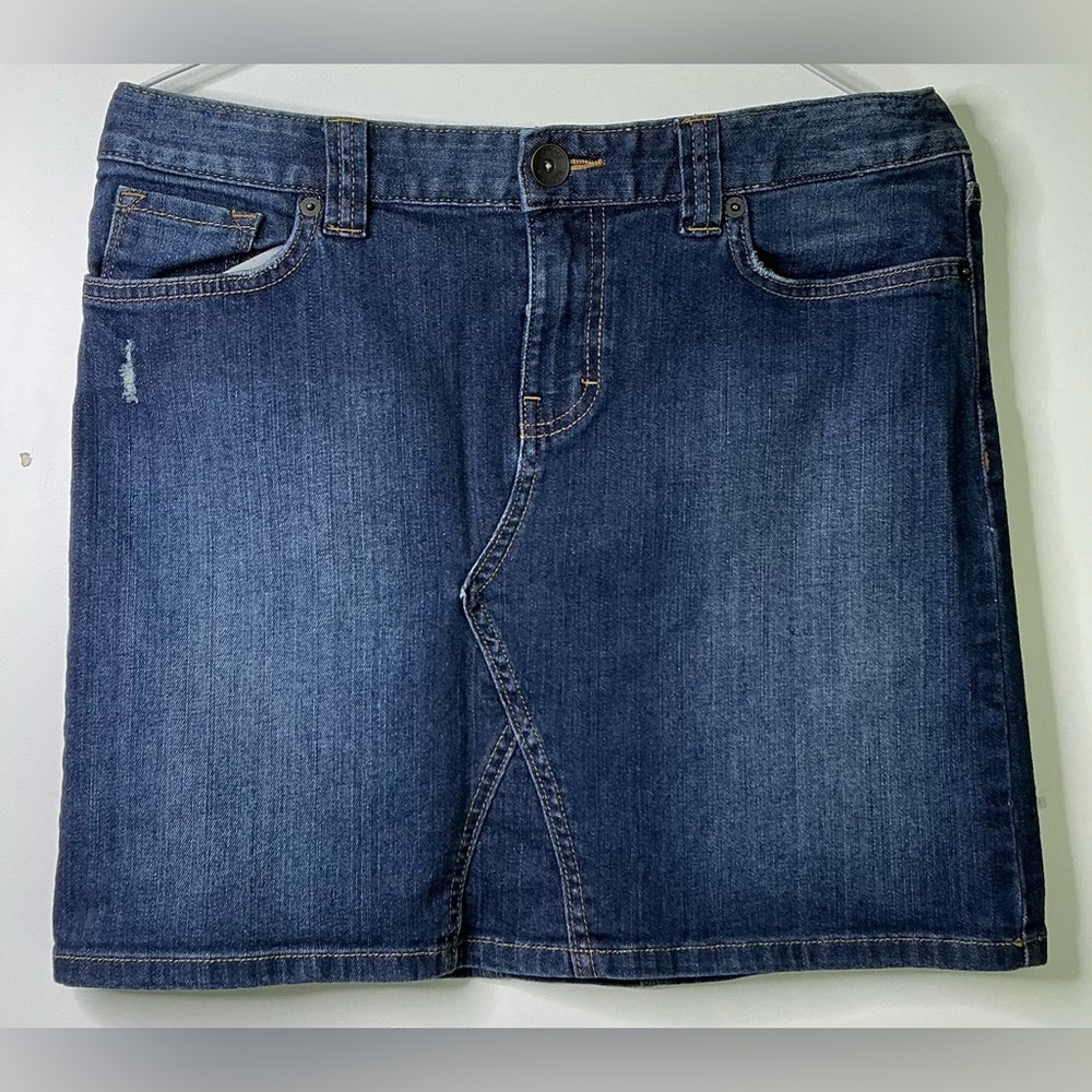 Tommy Hilfiger Blue Distressed Jean Denim Mini Skirt 6 Pre-owned